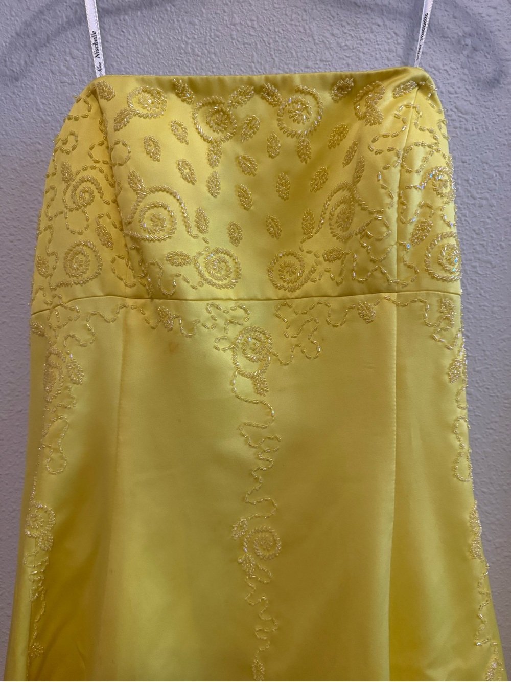 Yellow Embroidered Prom Dress